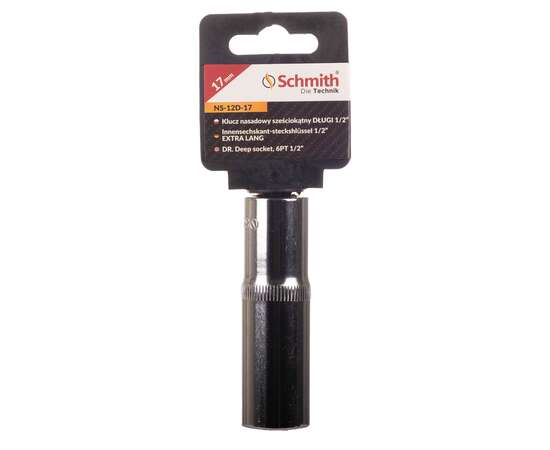 Klucz nasadowy sześciokątny długi 1/2" 17 mm Schmith