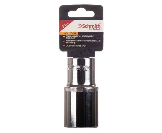 Klucz nasadowy sześciokątny długi 1/2" 30 mm Schmith