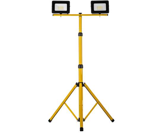 Naświetlacz LED 2x30W slim z żółtym statywem Schmith