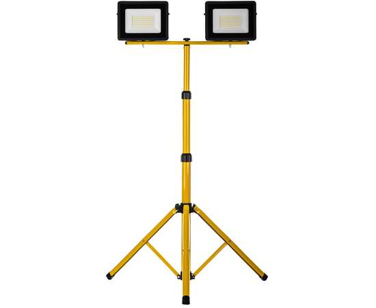 Naświetlacz LED 2x50W slim z żółtym statywem Schmith