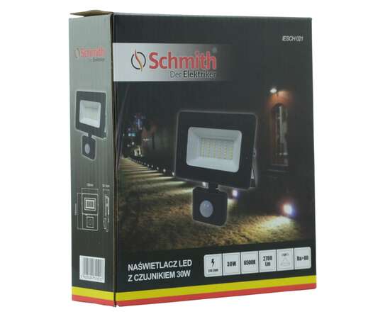 Naświetlacz LED 30W z czujnikiem ruchu czarny Schmith