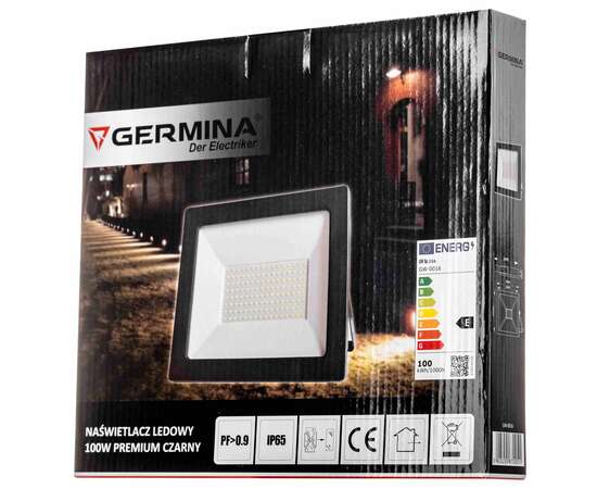 Naświetlacz LED 100W premium czarny - GERMINA Schmith