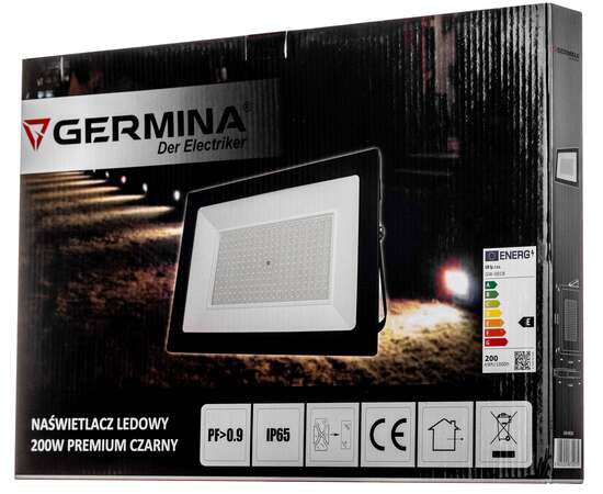 Naświetlacz LED 200W premium czarny - GERMINA Schmith