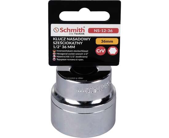 Klucz nasadowy sześciokątny 1/2" 36 mm Schmith