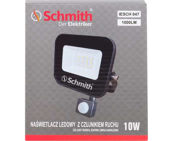 Naświetlacz LED 10W 1000lm czu. ruchu na podczerw Schmith