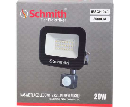 Naświetlacz LED 20W 2000lm czu. ruchu na podczerw Schmith