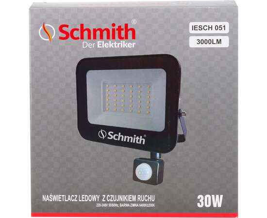 Naświetlacz LED 30W 3000lm czu. ruchu na podczerw Schmith