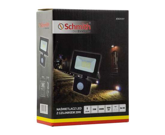 Naświetlacz LED 20W z czujnikiem ruchu czarny Schmith